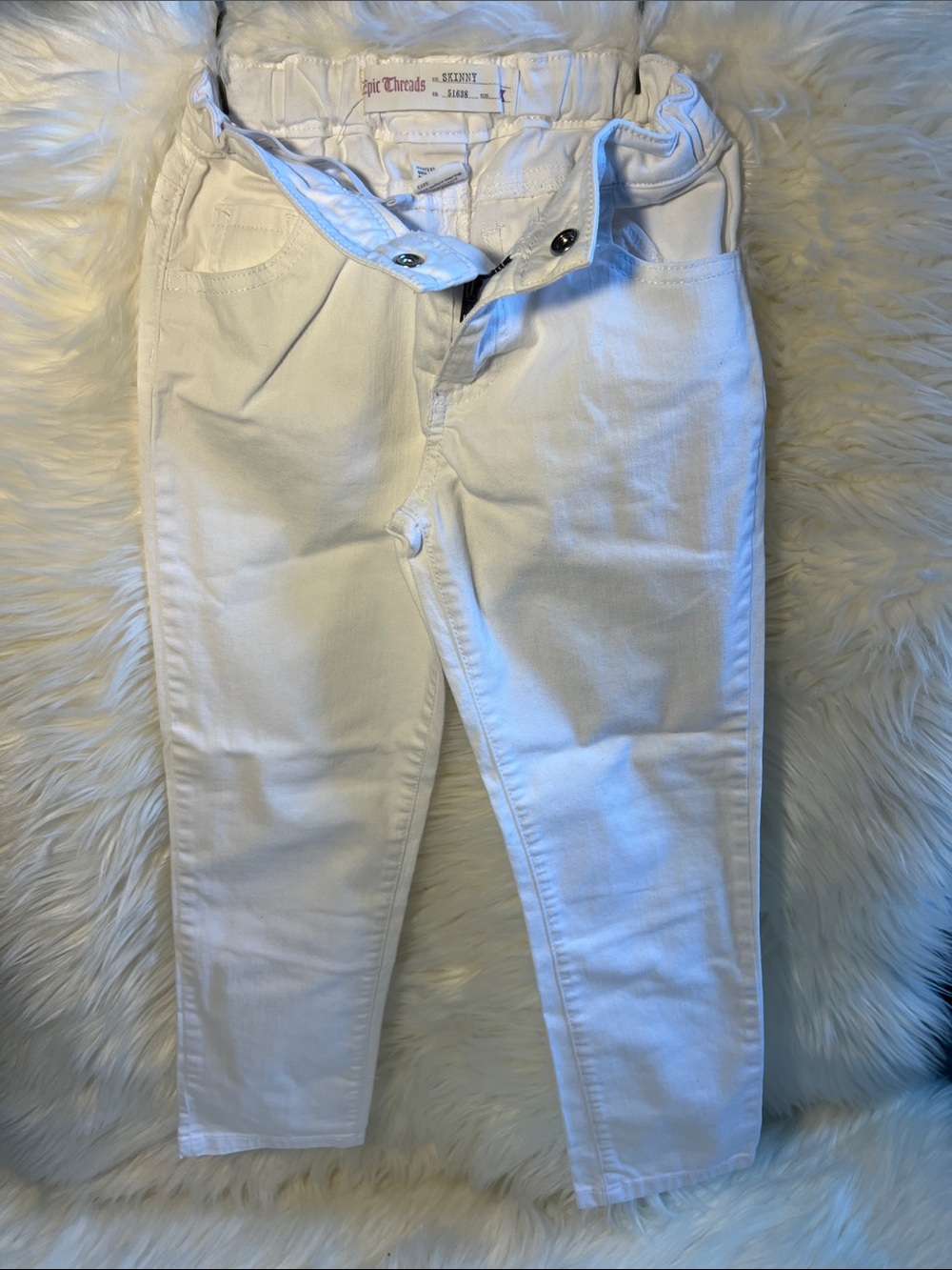 Epic Threads Girls Skinny Jeans – Solid White (Size 6X)